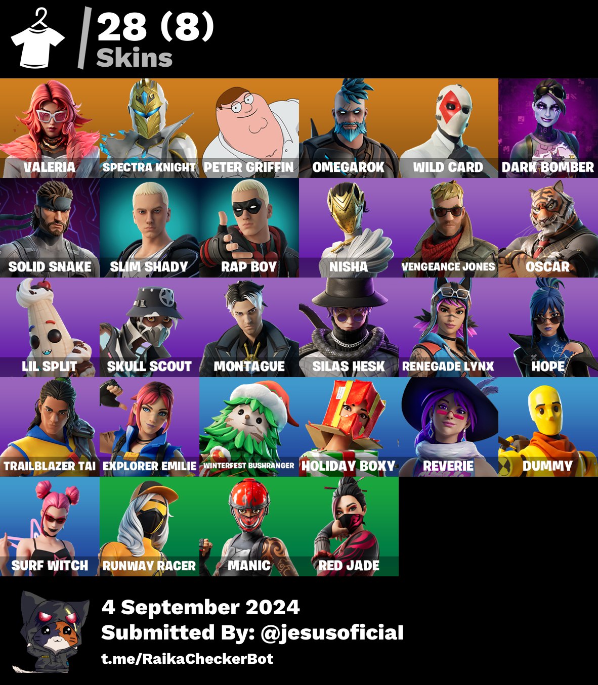 CUENTA FORTNITE 28 SKINS "PETER GRIFFIN" - NO XBOX, NO NINTENDO