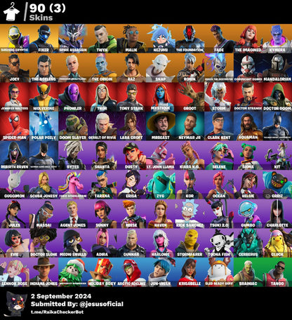 CUENTA FORTNITE 90 SKINS "PASE MARVEL OG"- ALL PLATAFORMS