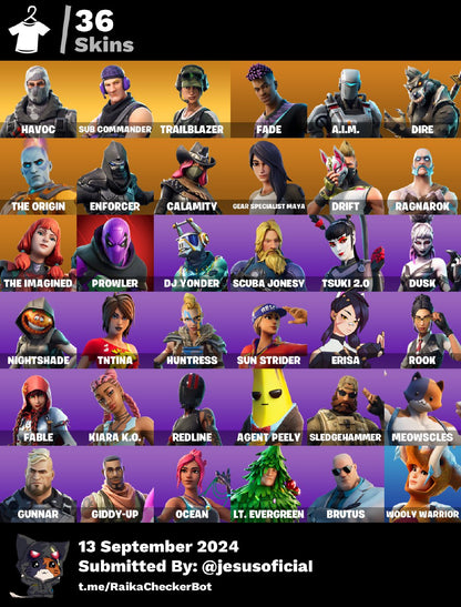 CUENTA FORTNITE 36 SKINS "TWITCH PRIME"- ALL PLATAFORMS